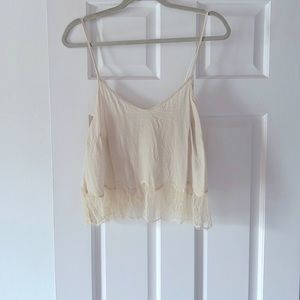 Wilfred 100% silk top with lace